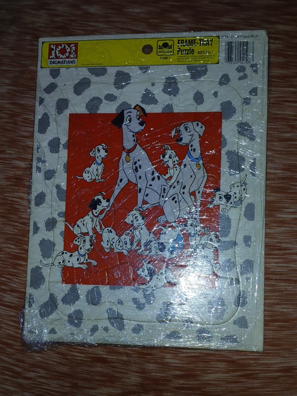 90's Vintage Disney 101 Dalmatians Kids Puzzle - Red & White Frame Tray